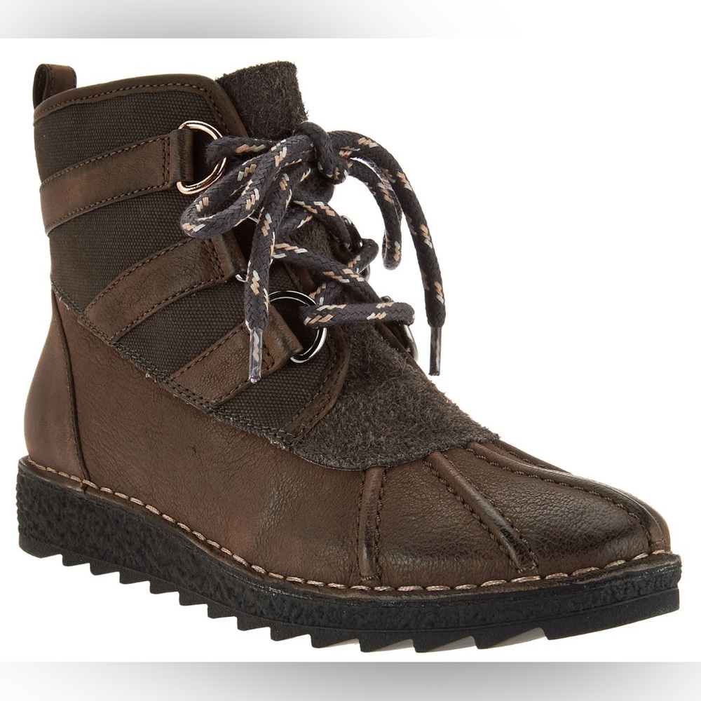 Clarks Women's Somerset Oslo Cove Duck Boots in gray leather 7.5